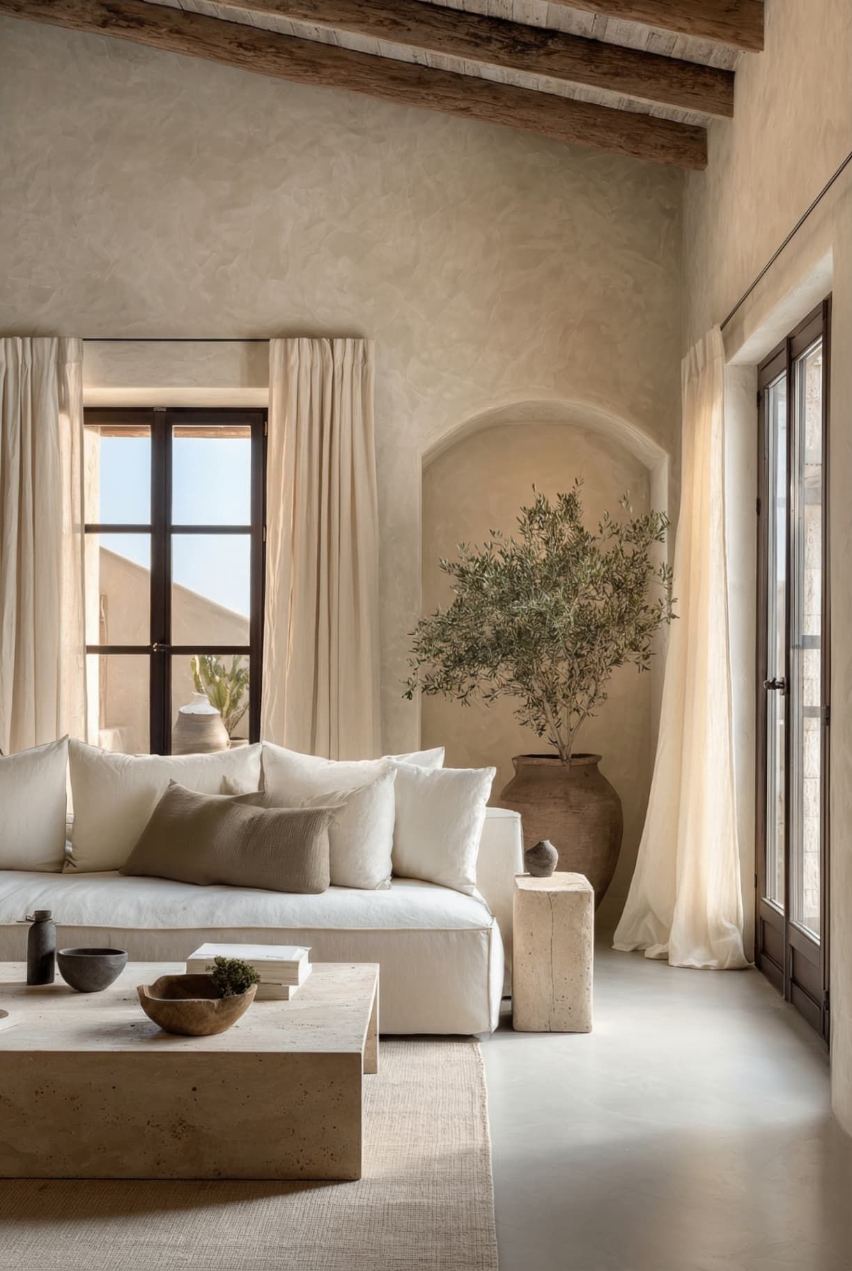 Salón moderno y refinado diseñado por Zuzana Fontaine en Madrid