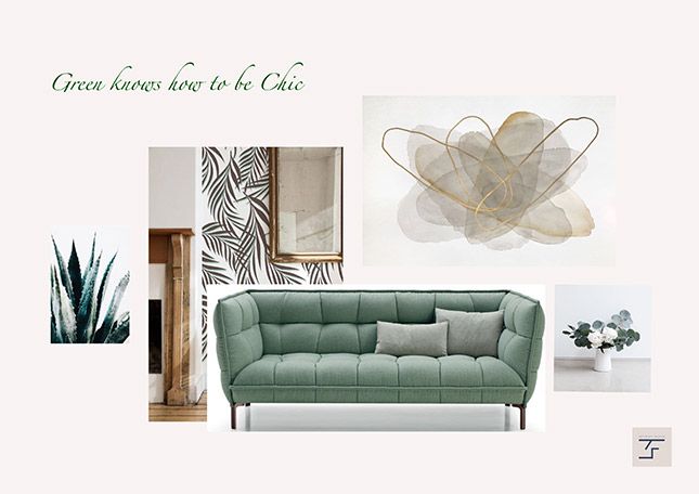 El verde sabe ser chic moodboard